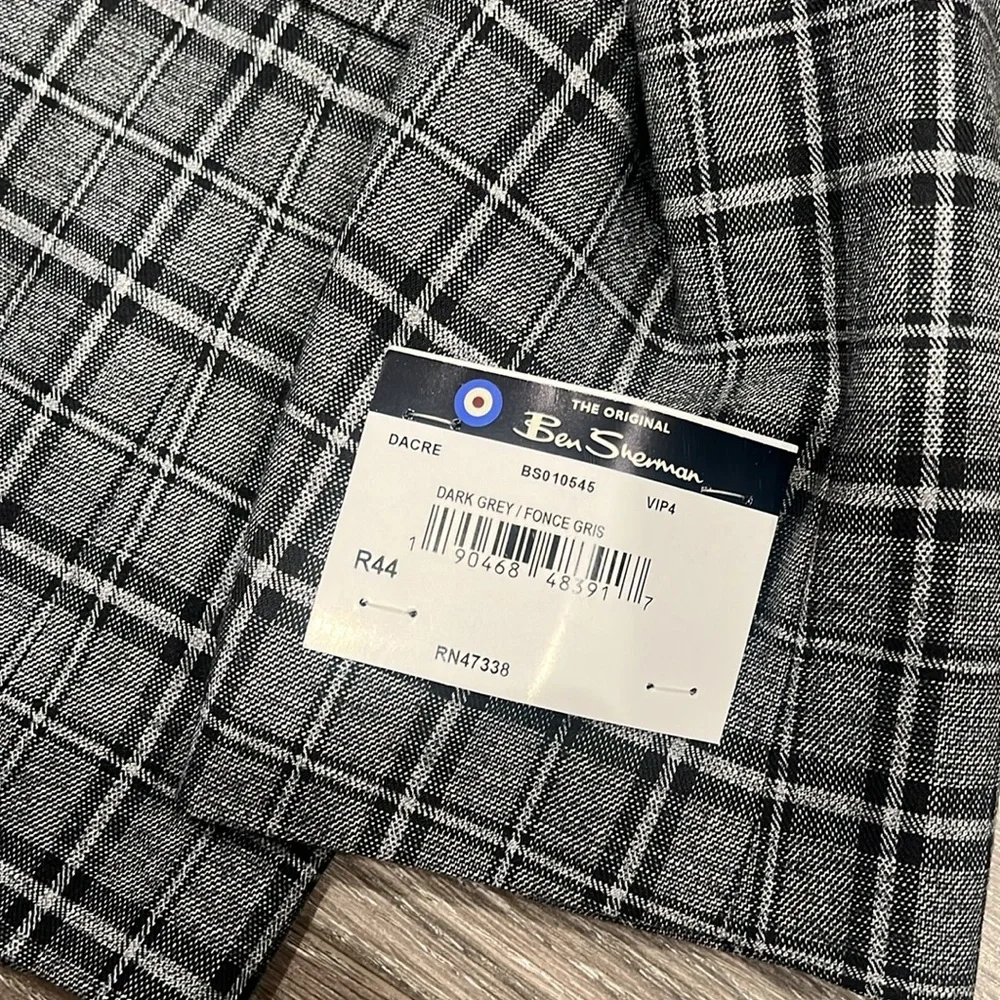 Ben Sherman Charcoal Checkered Blazer